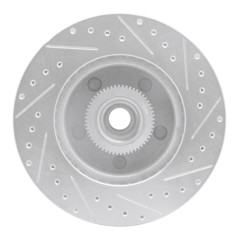 Dodge Ram 1500 Van Brake Rotor (1) - Front Left - R1 Concepts - Drilled & Slotted - Silver - 2003
